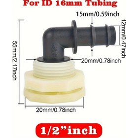 Resim Willowhaven 16mm Hortum Dirsekli 4lü Tank Bağlantı Seti 1/2 3/4 1 İnç Su Geçirmez 
