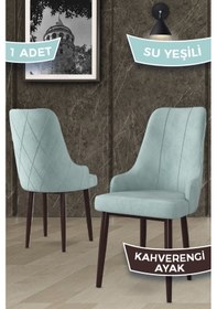 Resim Canisa Trex Serisi 1.sınıf Babyface Kumaş Sandalye Kahve Metal Ayak 1 Adet Su Yeşili Sandalye Sandalye Su Yeşili Ayakları Kahve 