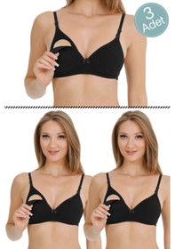 Resim Parlingerie Kaplı Emzirme Sütyeni Siyah 3'lü 