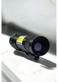 Resim Şarjlı Metal Zoomlu El Feneri Işıldak Led Işık Taşınabilir El Lambası 