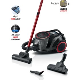 Resim Bosch Ultra Güçlü Turbo Başlıklı Hepa Filtreli Premium Toz Torbasız Süpürge 10 Yıl Motor Garantili, Onerous Lambader Hediye 