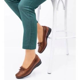 Resim The Hope Shoes Kadın Günlük Tam Deri Taban Suni Deri Taba Ayakkabısı Dolgu Topuklu 