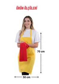 Resim Star Ayar Askılı Havlulu Mutfak Önlüğü Seti Havlulu Önlük Sarı-kırmızı 