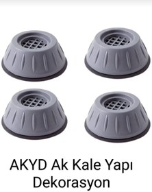 Resim AKYD AK KALE YAPI DEKORASYON Gürültü Engelleyici Kaymaz Titreşim Önleyici Kauçuk Ayak Pedleri Çamaşır Makinesi Stoper 8" Adet 