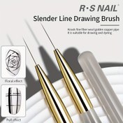 Resim R.S. Nail Art Ultra-İnce Detay Fırçası - Hassas Çizgiler, Çiçek Efektleri & Bulanık Gradyan Tasarımlar için Altın Bakır Tel Çizim Kalemi - Kokusuz Profesyonel Manikür Aracı, Nail Art Malzemeleri 