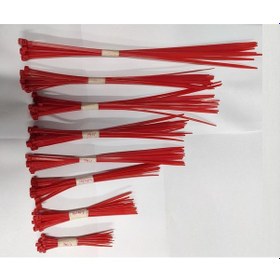 Resim Kablo Bağı Cırt Plastik Kelepçe Kırmızı Karşık Set 500 Adet 