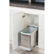 Resim Starax S-2572 Paslanmaz Gövdeli Raylı Çöp Kovası 24 L 