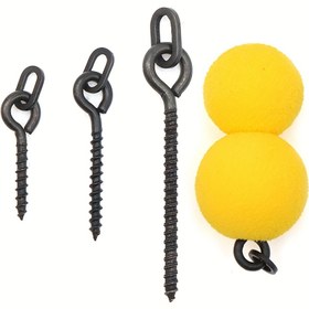 Resim 20 adet Yüzen Top Balıkçılık Boncukları Üst Yem Vidası Kütüphanesi Balıkçılık Anti-Dibe Balıkçılık Hattı Dönüş Halkası Yüzer Top Yem Avrupa Tarzı Sazan Balıkçılığı Küçük Aksesuarlar 