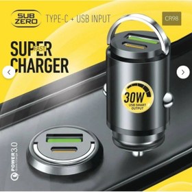 Resim Subzero Cr98 30w 3.4a Hızlı Pd+usb Çıkışlı Metal Mini Araç Şarj Başlığı Siyah 