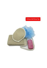 Resim Bayanlar İçin Sırt Ve El Kesesi Banyo Lifi Topuk Taşı Duş Seti 