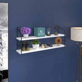 Resim Kenzlife Mutfak Banyo Duvar Rafı Junzi Mat Beyaz Suntalam 040 Y 80 G 15 D 2 Katlı Beyaz 