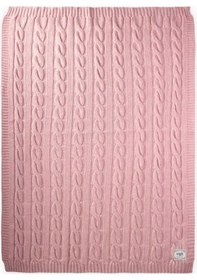 Resim Cigit Saç Örgü Triko Battaniye 80x100 CM +/-5 CM Pudra 