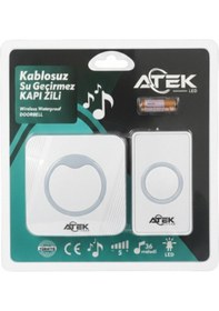 Resim Büro Ev Ofis Güvenliği İçin Beyaz Kablosuz Sızdırmaz Kapı Zili 