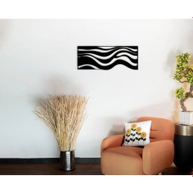 Resim Dalgalı Soyut Şeritler Metal Duvar Tablosu 