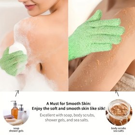 Resim Kadınlar için Peeling Eldivenleri 1-10 adet - Çift Taraflı Spa Mitts Vücut Scrubu | Makinede Yıkanabilir Banyo Havlu Eldivenler (Rastgele Renkler) 