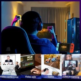 Resim TeknoKapsül 4K USB 3.0 Video Capture Görüntü Yakalama Adaptörü USB 4K 1080P Akış Öğretim Video Konferans Veya C 