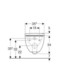 Resim Geberit Acanto Rimfree Asma Klozet Ve Kapak Takımı, Beyaz 