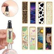 Resim 0.176oz/5ml Mini Doldurulabilir Kozmetik Sprey Şişesi Baskılı Desenlerle, Taşınabilir Parfüm Dekanteri, Kare Sisletici, Küçük Makyaj Örneği Konteyner Seyahat Şişesi, Alt Direkt Doldurma Parfüm, Seyahat ve Geziler İçin Doldurma Pompası Kılıfı Uygun 