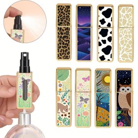 Resim 0.176oz/5ml Mini Doldurulabilir Kozmetik Sprey Şişesi Baskılı Desenlerle, Taşınabilir Parfüm Dekanteri, Kare Sisletici, Küçük Makyaj Örneği Konteyner Seyahat Şişesi, Alt Direkt Doldurma Parfüm, Seyahat ve Geziler İçin Doldurma Pompası Kılıfı Uygun 