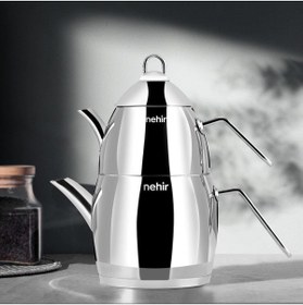 Resim Shop a Way Nehir Florina Midi Orta Boy Paslanmaz Çelik 1.00-1.50Lt. Çaydanlık Takımı 