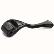 Resim Siyah Paslanmaz Çelik Yüz Rulosu, 0.25mm Hassas Cilt Masajı Aleti Ergonomik Tutma Kolu ile, Erkekler ve Kadınlar için Nazik Peeling Aracı, Cilt Bakımı için İdeal Günlük Hediye, Kokusuz, Elektrik Gerektirmez, Yüz Bakımı Aracı | Ergonomik Tasarım | Dayanıklı Plastik Gövde, Yüz Masaj Aracı 