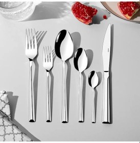 Resim Nehir Milano Sade 12 Kişilik 72 Parça Çatal Kaşık Bıçak Takımı Gri 