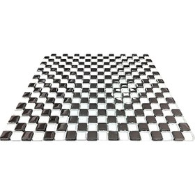 Resim MozaiKristaL İç mekanlar için 15x15mm. Beyaz-Gümüş Krom Mix. 30x30cm. Fileli Kristal Mozaik ( 1 m2 Fiyatıdır. ) 