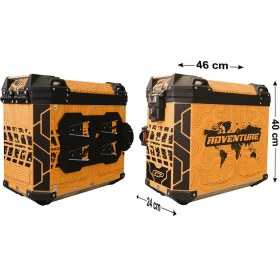 Resim Gp Kompozit DSN03 Universal 40 Lt x 2 Desenli Alüminyum Motosiklet Yan Çanta Seti 