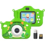 Resim Youtek Çocuklar İçin 48mp Çift Kameralı 1080p Dijital Fotoğraf Makinesi - Oyun, Müzik Ve 32gb Hafıza Kartı Dahil Yeşil 