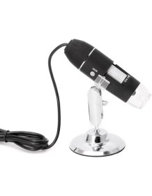 Resim 1600X USB Dijital Mikroskop Kamera Endoskop 8 LED Büyüteç L Standı 