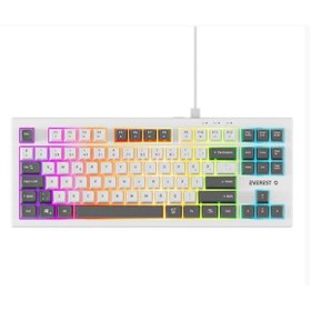 Resim Everest KB-98 SILENT TKL Beyaz-Gri Mavi Rainbow Q Membrane Klavye 