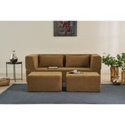 Resim Vivense PİRGOS YATAKLI 2 PUFLU FULL SÜNGER KANEPE, KAHVE 