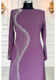 Resim Amine Hüma Didar Tesettür Abiye Lavanta Lavanta 