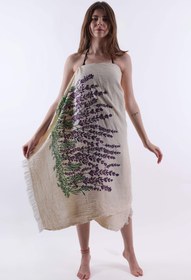 Resim Müslin Lavanta Desenli Peştemal - Müslin 