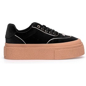 Resim Guja 25k330 Kadın Hakiki Deri Klasik Sneaker Siyah Siyah 