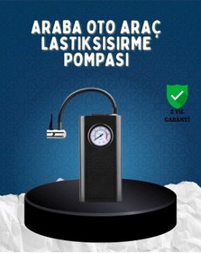 Resim Elektrikli Hava Kompresörü Type-c Usb Şarjlı Çok Fonksiyonlu Lastik Pompası 