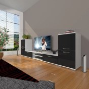 Resim Decoraktiv Eko On2 Mdf Dvd Tv Ünitesi Tv Sehpası Beyaz Siyah 