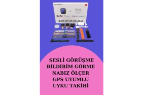 Resim Akıllı Saat Bluetooth Kulaklık Hediyeli Bildirim Görme Sesli Görüşme Çoklu Kordon 