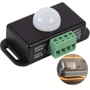Resim 12 V 24 V PIR Sensör Ayarlanabilir LED C Siyah Kızılötesi Hareket Dedektörü Vücut Hareket Algılama Işık Anahtarı PIR Kontrol Cihazı Esnek LED Şerit Işıkları için Gömülü PIR Probaları ile 