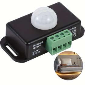 Resim 12 V 24 V PIR Sensör Ayarlanabilir LED C Siyah Kızılötesi Hareket Dedektörü Vücut Hareket Algılama Işık Anahtarı PIR Kontrol Cihazı Esnek LED Şerit Işıkları için Gömülü PIR Probaları ile 