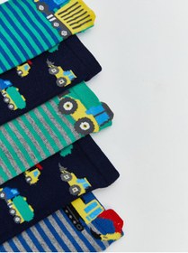 Resim LC Waikiki Timeless Clothing & Zamansız Seçimler İşlemeli Erkek Çocuk Patik Çorap 5'li 