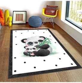 Resim Bebişim Panda Çocuk Odası Halısı Çok Renkli 