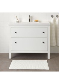 Resim Banyo Paspası Pamuk, 50x80 cm Beyaz Renk Beyaz 