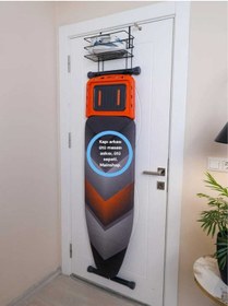 Resim Paslanmaz Telli Ütü Ve Ütü Masası Askısı, Ütü Sepeti, Organizer Banyo Düzenleyici Siyah 