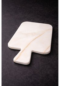 Resim Mermer Sunum - Kesme Tahtası Beyaz - Altın 