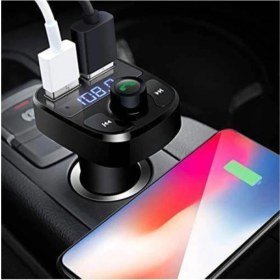 Resim Rucas 2022 Yeni Model Araç Fm Transmitter 5.0 Bluetooth Araç Kiti USB Mp3 Sd Kart Çakmaklık Girişli 