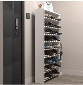 Resim Kenzlife Ayakkabılık Mısri Mat Beyaz Suntalam 155 060 20 Otuz Çift Ayakkabı Kapasitesi Arkalıksız Beyaz 