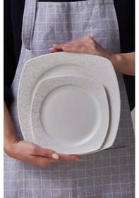 Resim Karaca Square Bone Salen 57 Parça Yemek Takımı 