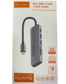 Resim upTech 6ın1 Usb-c Hub + Kart Okuyucu 