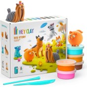 Resim Mena Rise Clay Köpek Hikayesi Seti - Çocuklar Için Şekil Verme ve Model Kili - 15 Kutu ve Şekillendirme Aletleri, Hava ile Kuruyan Kil Seti 